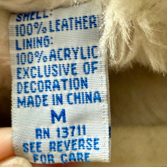 Marsh Landing Tan Suede Leather Jacket Faux Fur Collar Size Medium - Picture 9 of 10